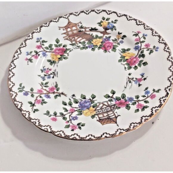 Aynsley England  Pagoda Pattern by John Aynsley Double HANDLE Soup Sets (2) - Picture 8 of 16